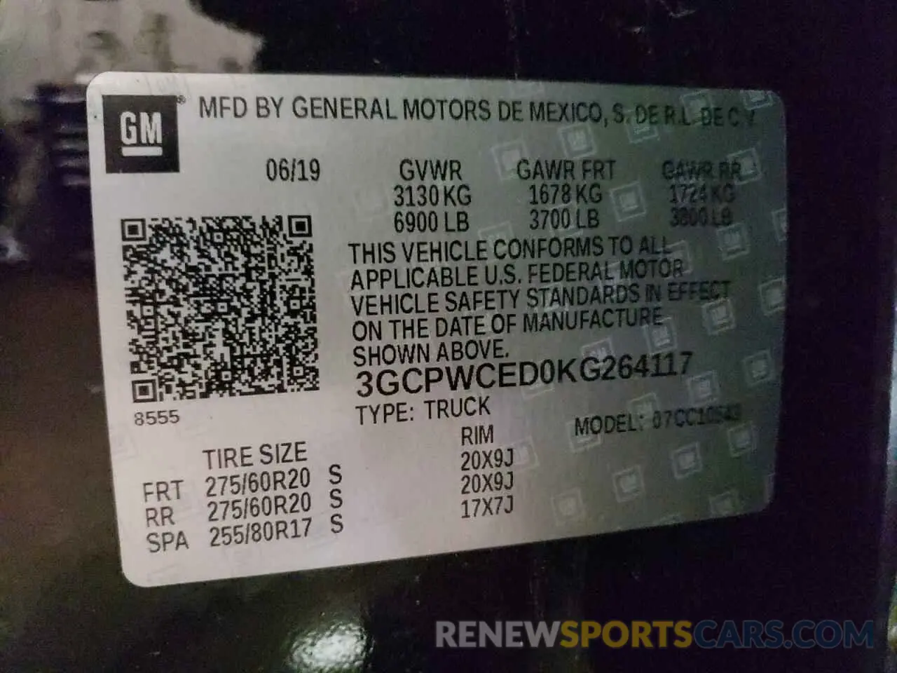 14 Photograph of a damaged car 3GCPWCED0KG264117 CHEVROLET ALL Models 2019