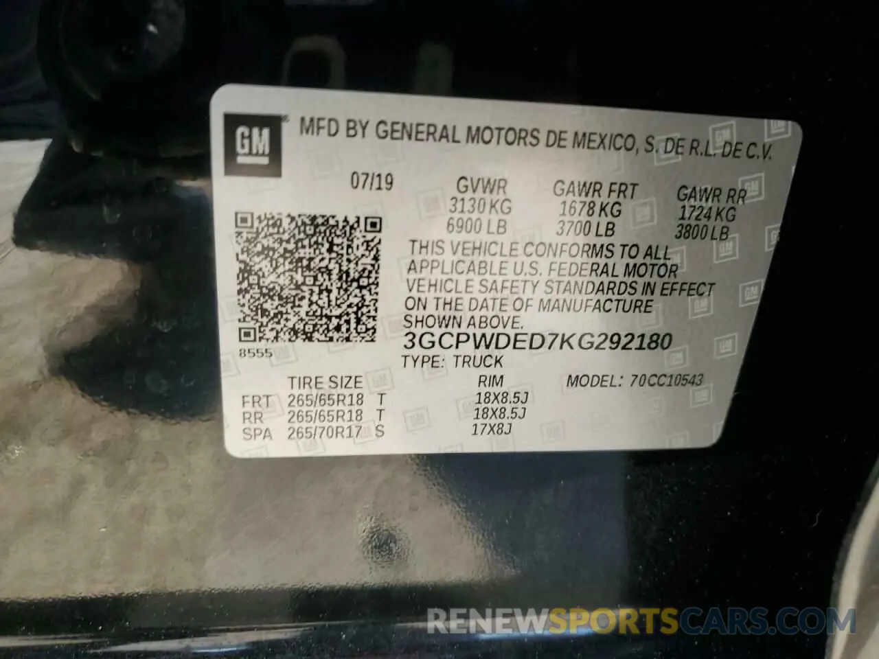 15 Photograph of a damaged car 3GCPWDED7KG292180 CHEVROLET All Models 2019