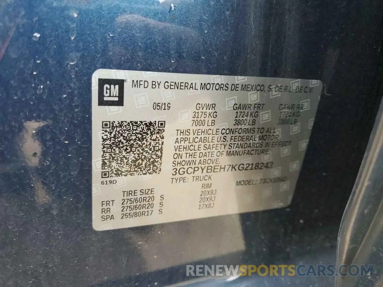 14 Photograph of a damaged car 3GCPYBEH7KG218243 CHEVROLET ALL Models 2019