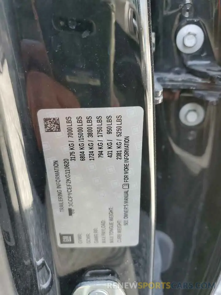 12 Photograph of a damaged car 3GCPYCEF2KG110620 CHEVROLET ALL Models 2019