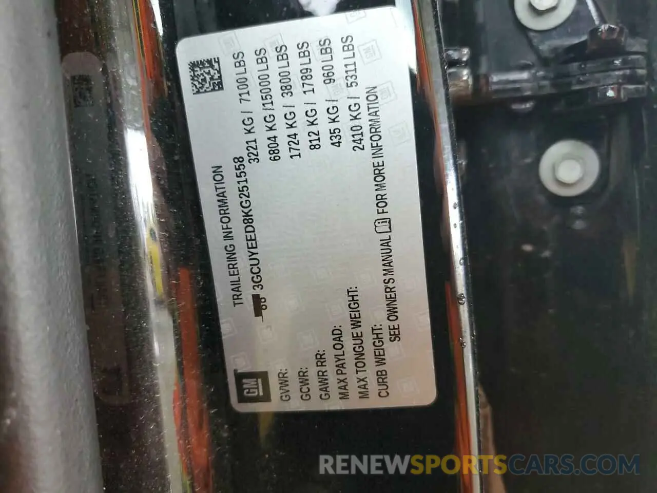 12 Photograph of a damaged car 3GCUYEED8KG251558 CHEVROLET ALL Models 2019