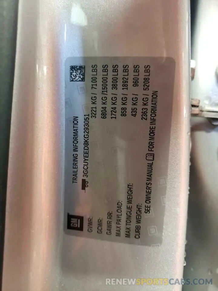 13 Photograph of a damaged car 3GCUYEED8KG293051 CHEVROLET ALL Models 2019
