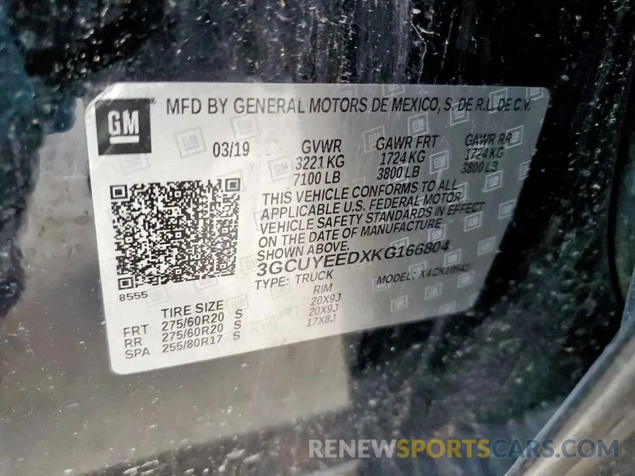 12 Photograph of a damaged car 3GCUYEEDXKG166804 CHEVROLET ALL Models 2019