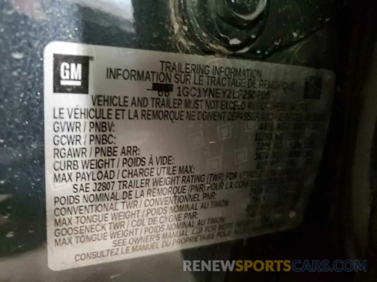 12 Photograph of a damaged car 1GC1YNEY2LF250706 CHEVROLET ALL Models 2020