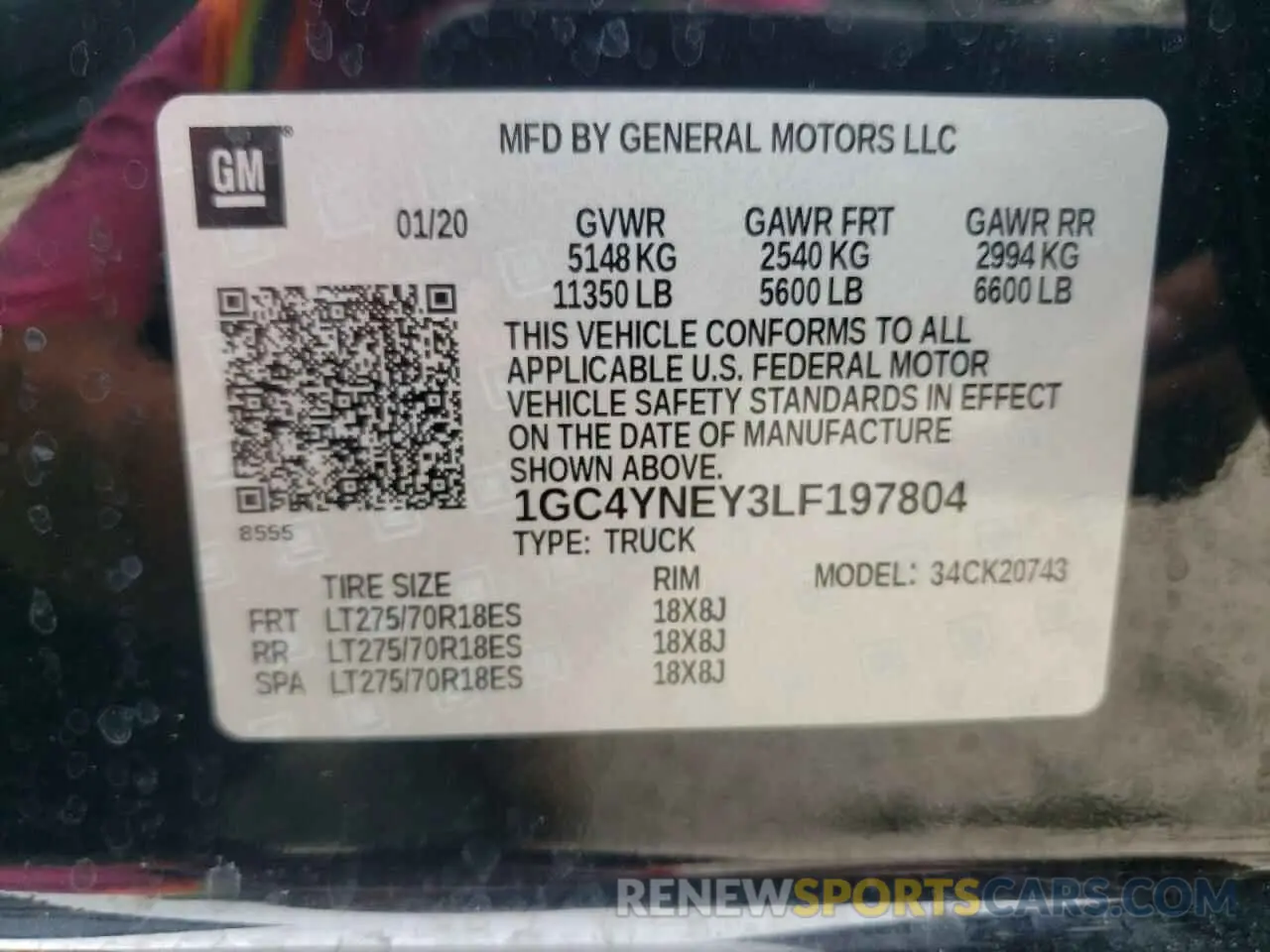 12 Photograph of a damaged car 1GC4YNEY3LF197804 CHEVROLET ALL Models 2020