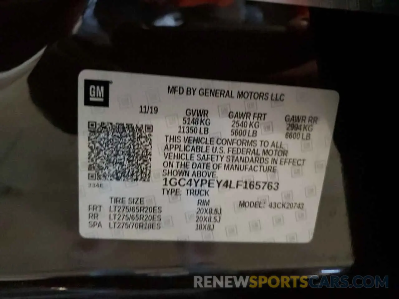 12 Photograph of a damaged car 1GC4YPEY4LF165763 CHEVROLET ALL Models 2020