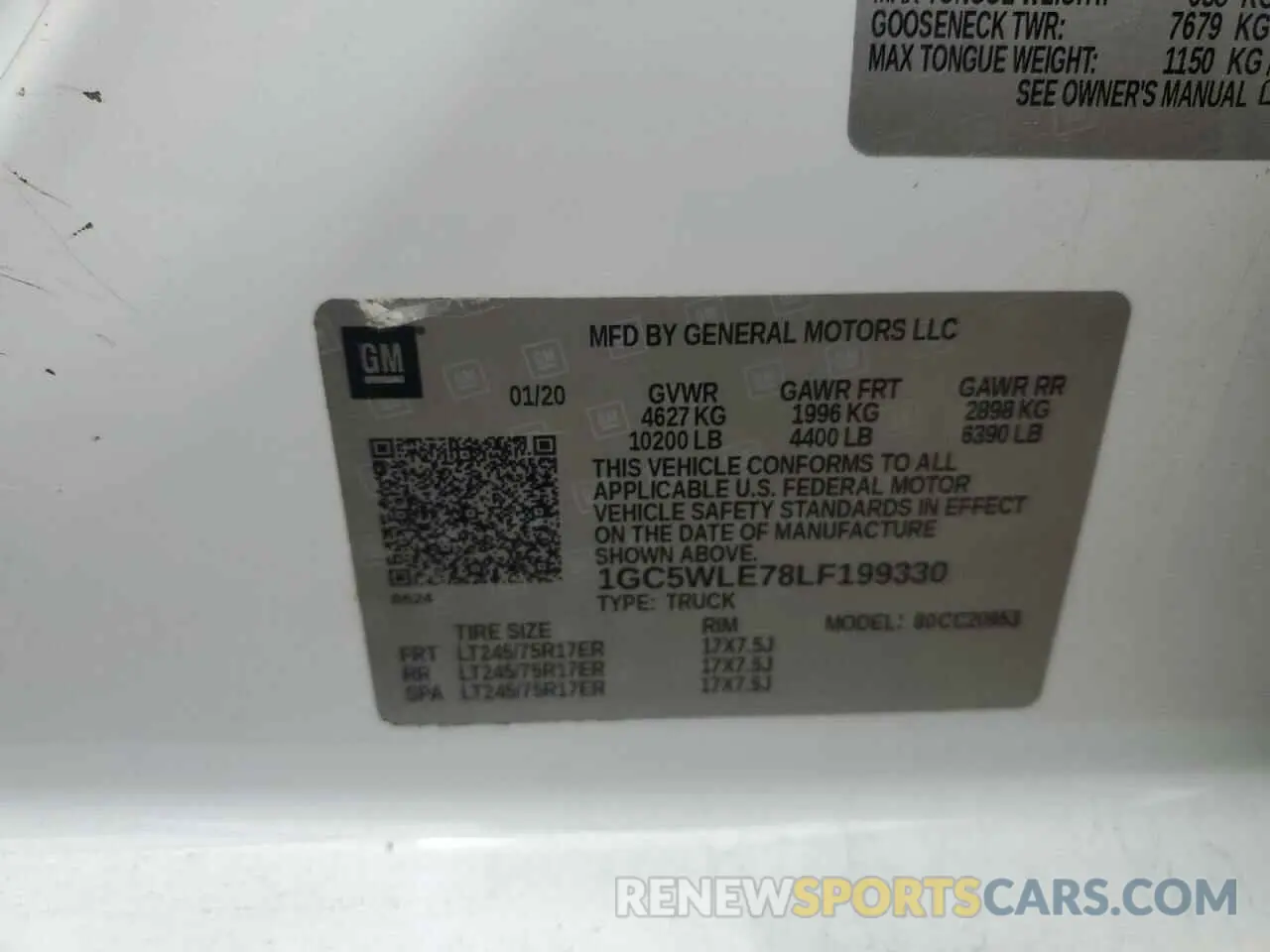 12 Photograph of a damaged car 1GC5WLE78LF199330 CHEVROLET ALL Models 2020