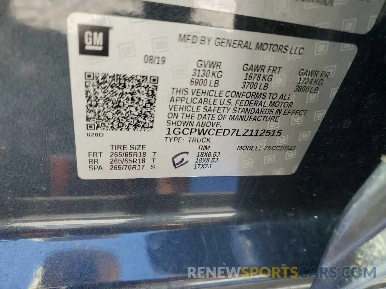 13 Photograph of a damaged car 1GCPWCED7LZ112515 CHEVROLET ALL Models 2020