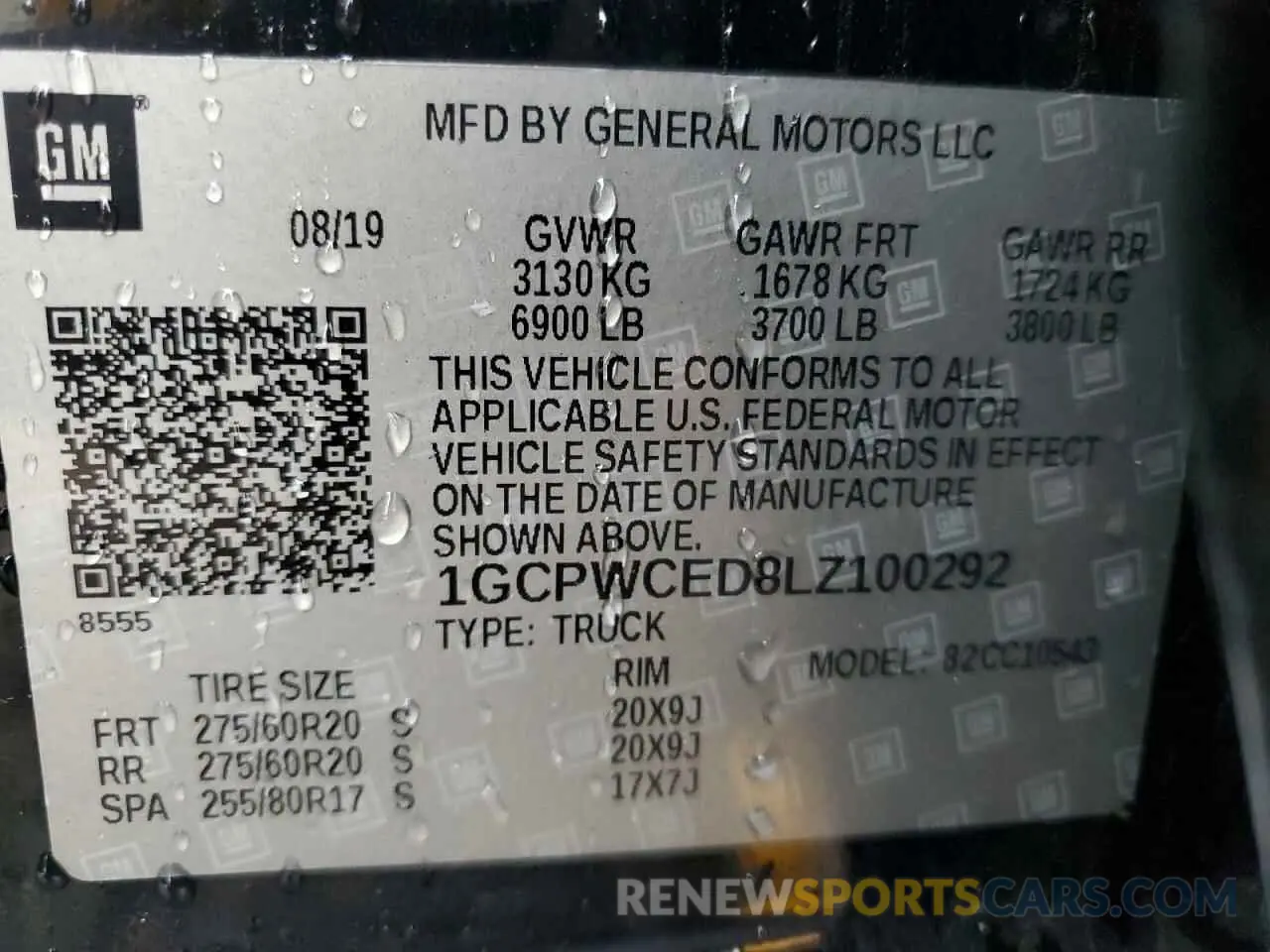 15 Photograph of a damaged car 1GCPWCED8LZ100292 CHEVROLET ALL Models 2020
