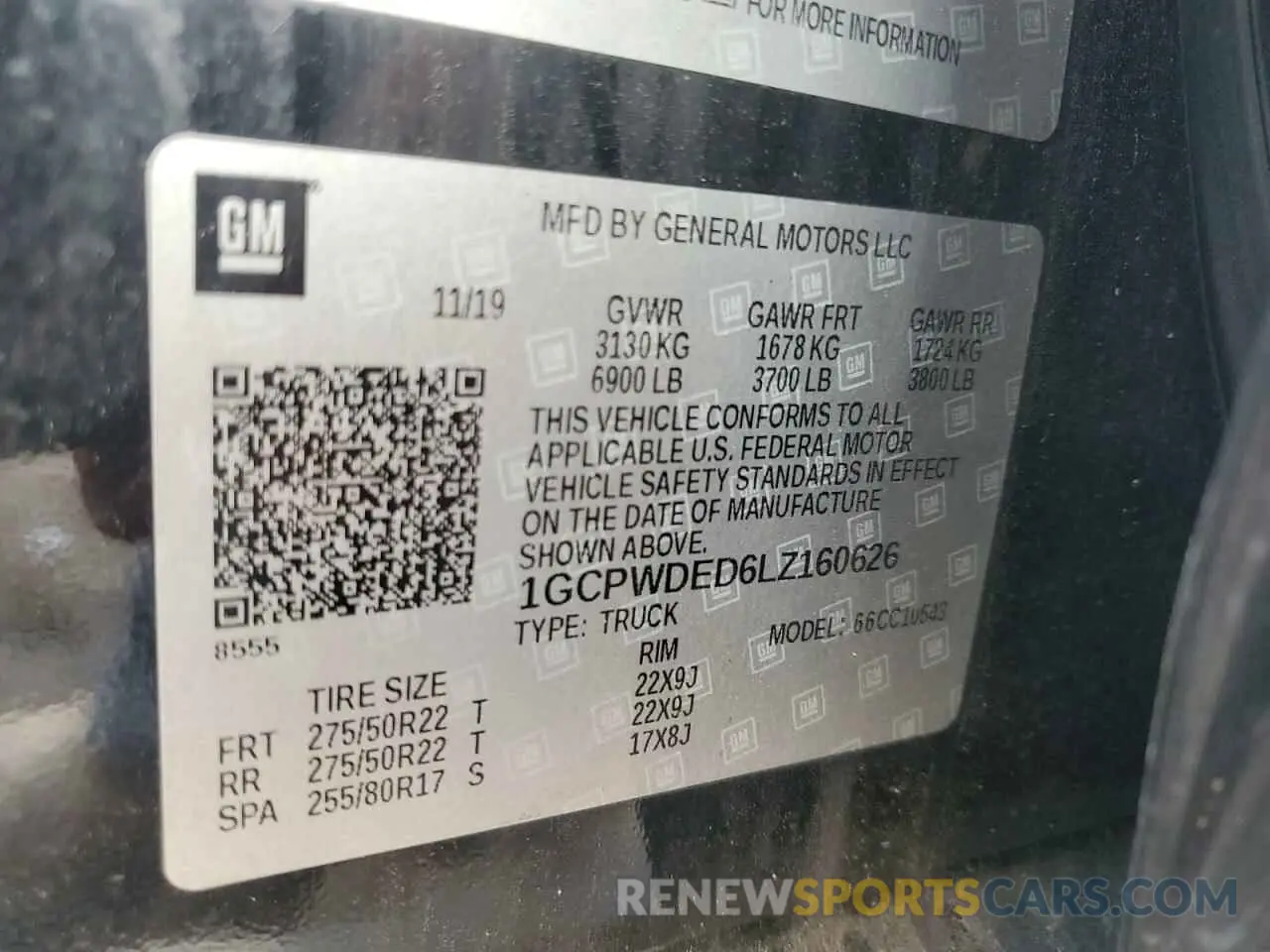13 Photograph of a damaged car 1GCPWDED6LZ160626 CHEVROLET ALL Models 2020