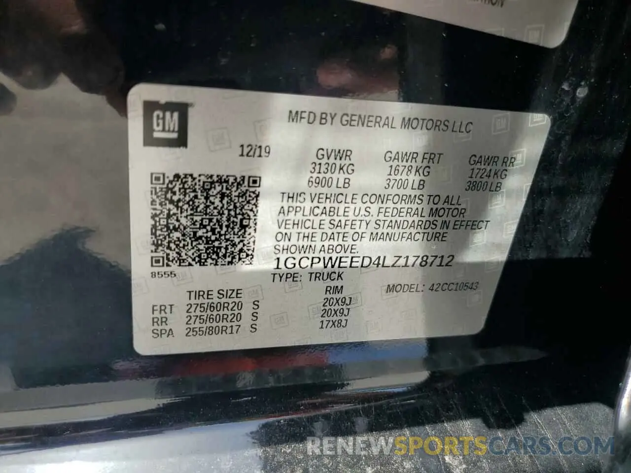 12 Photograph of a damaged car 1GCPWEED4LZ178712 CHEVROLET ALL Models 2020