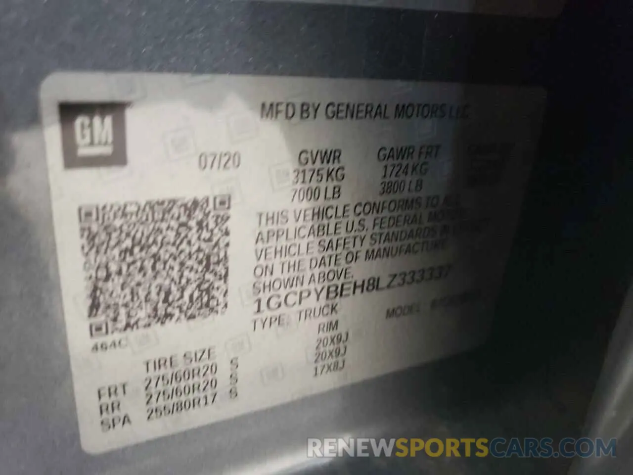 12 Photograph of a damaged car 1GCPYBEH8LZ333337 CHEVROLET ALL Models 2020