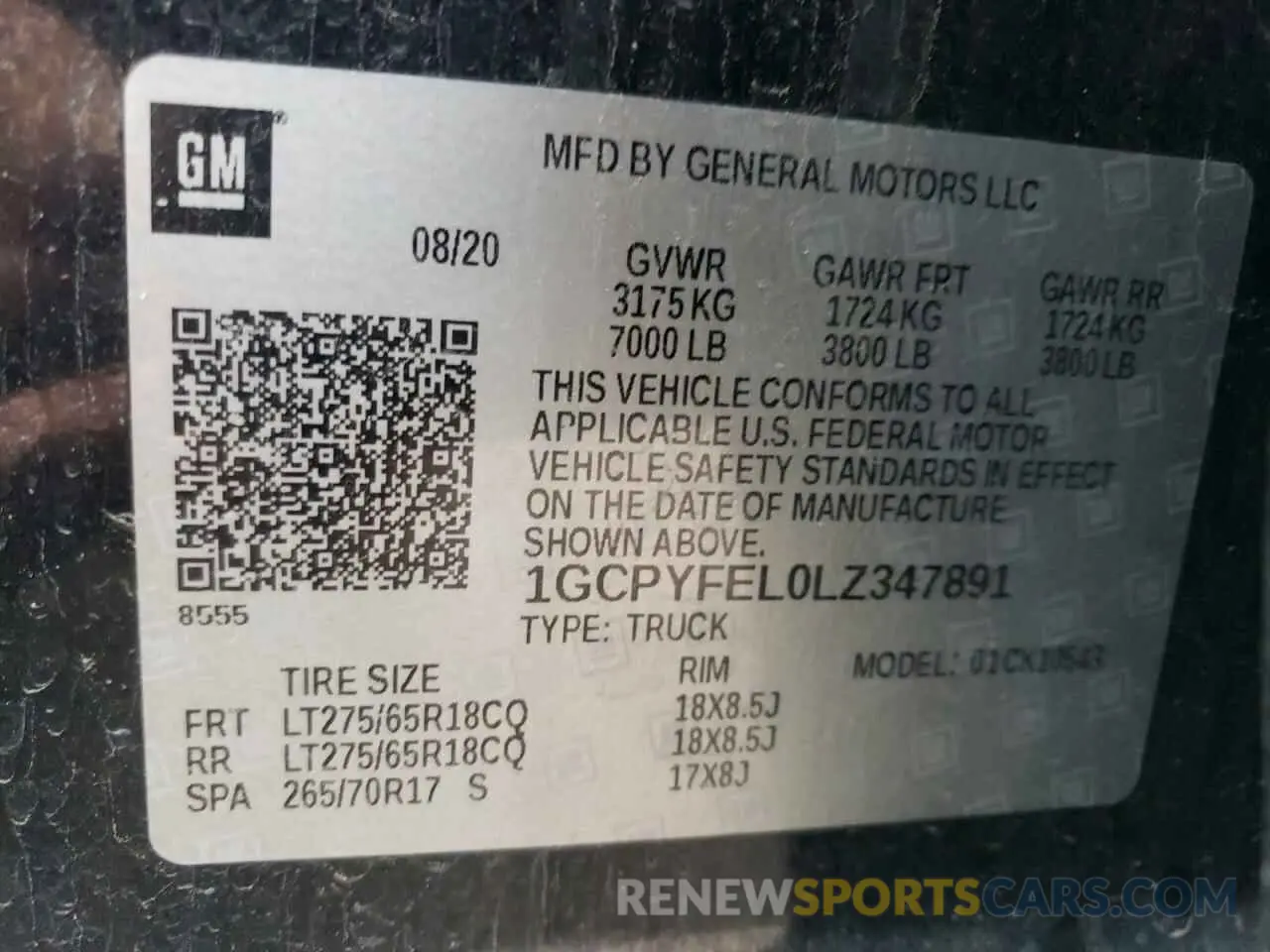 12 Photograph of a damaged car 1GCPYFEL0LZ347891 CHEVROLET ALL Models 2020
