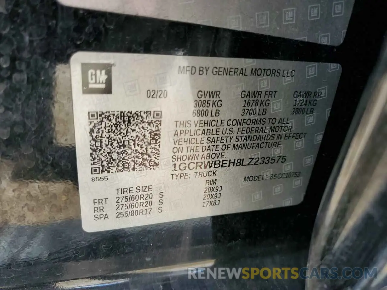 12 Photograph of a damaged car 1GCRWBEH8LZ233575 CHEVROLET ALL Models 2020