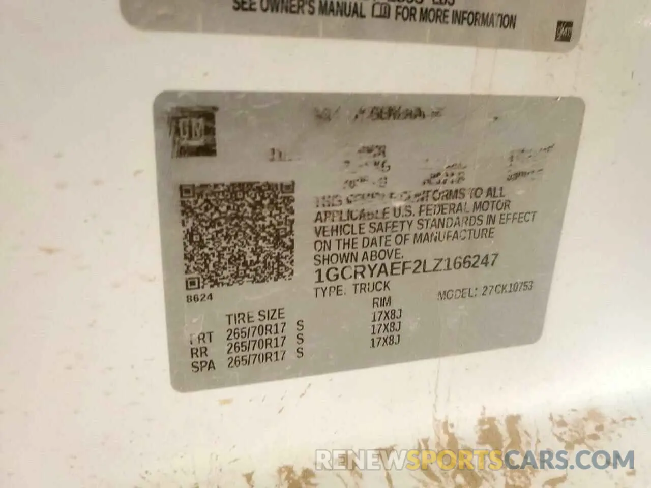 12 Photograph of a damaged car 1GCRYAEF2LZ166247 CHEVROLET ALL Models 2020