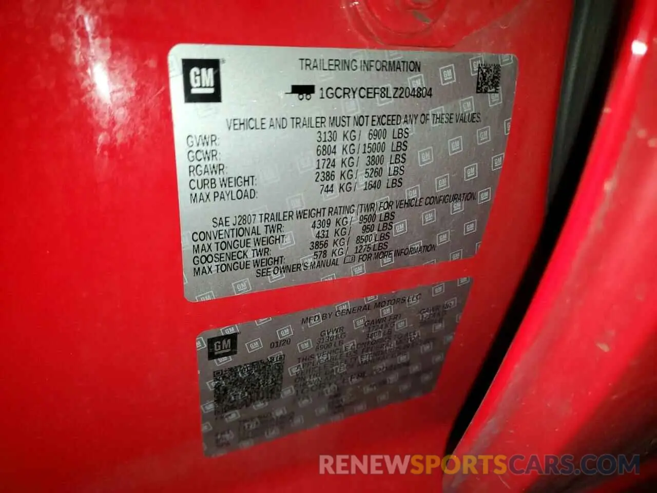 12 Photograph of a damaged car 1GCRYCEF8LZ204804 CHEVROLET ALL Models 2020