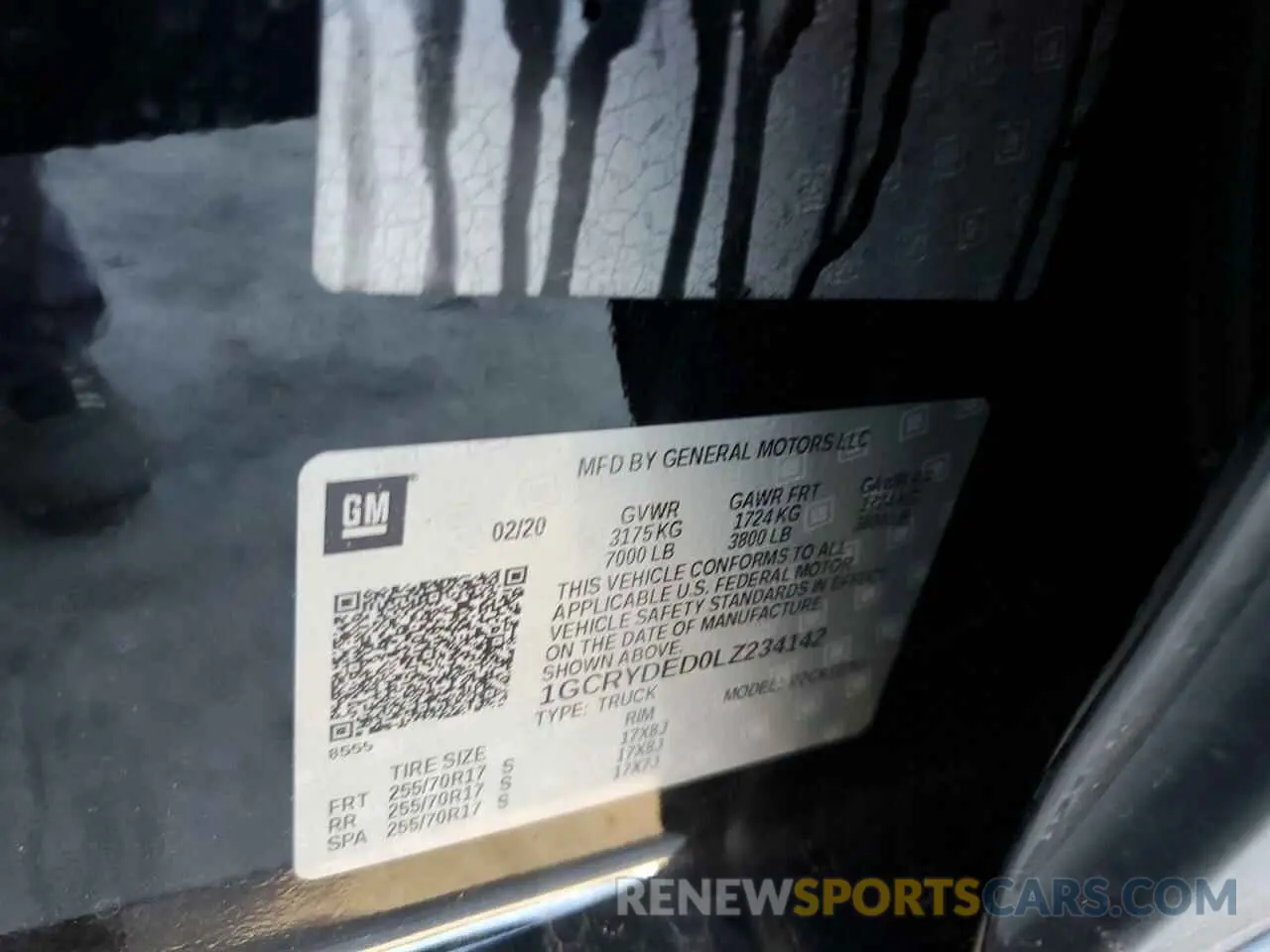 14 Photograph of a damaged car 1GCRYDED0LZ234142 CHEVROLET ALL Models 2020