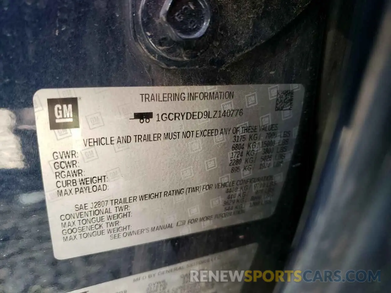 12 Photograph of a damaged car 1GCRYDED9LZ140776 CHEVROLET ALL Models 2020