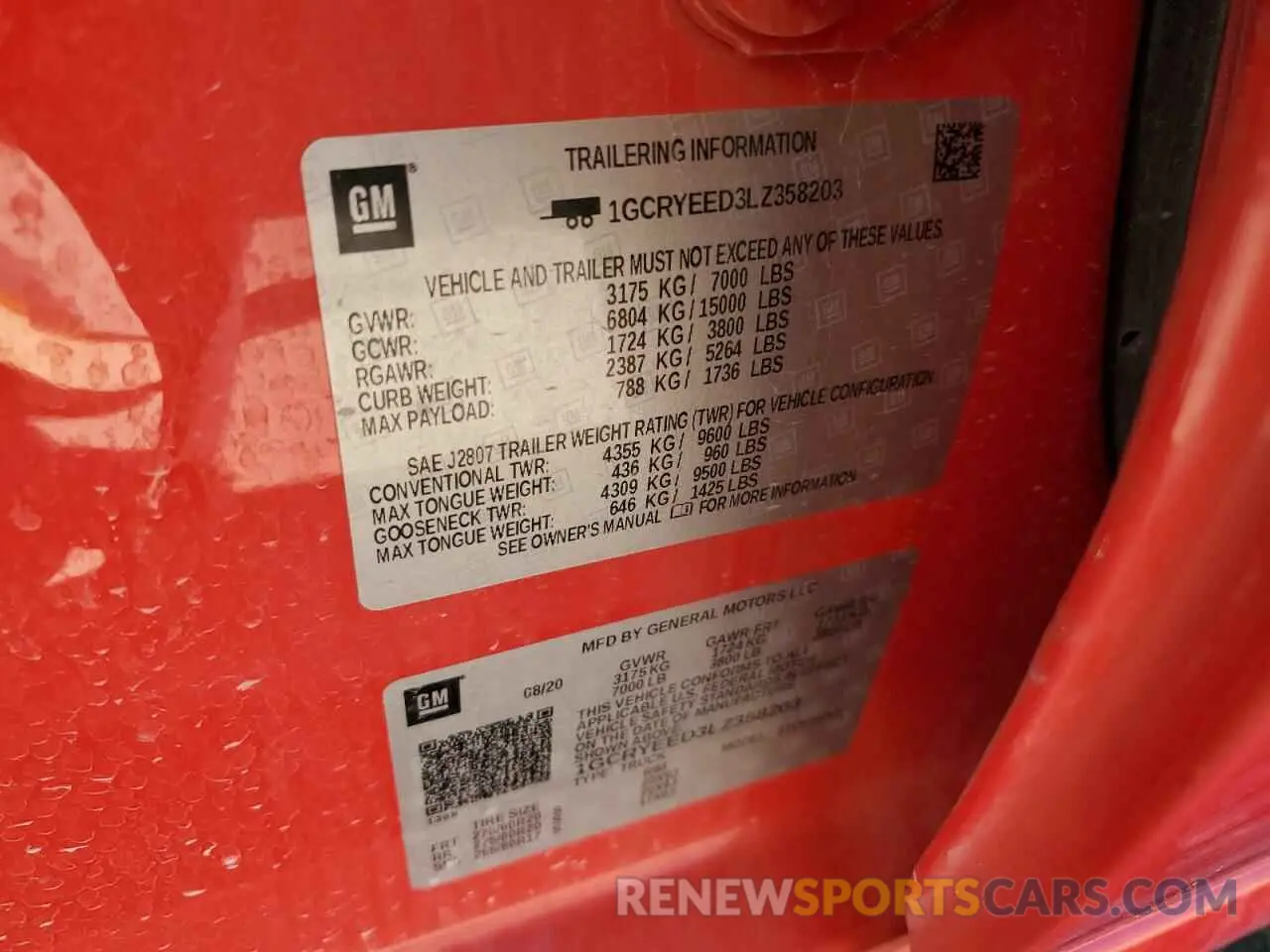 13 Photograph of a damaged car 1GCRYEED3LZ358203 CHEVROLET ALL Models 2020