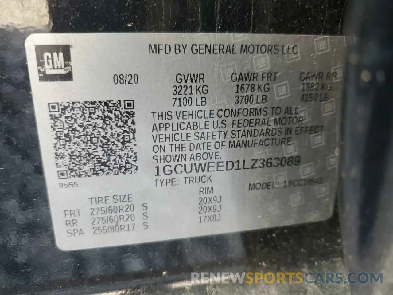 15 Photograph of a damaged car 1GCUWEED1LZ363089 CHEVROLET All Models 2020