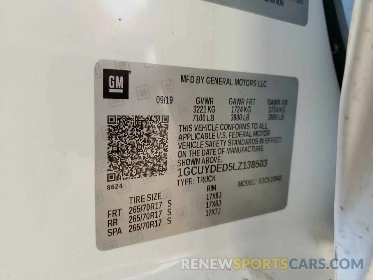12 Photograph of a damaged car 1GCUYDED5LZ138503 CHEVROLET ALL Models 2020