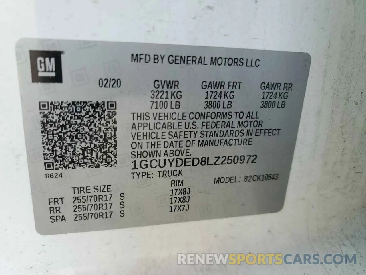 12 Photograph of a damaged car 1GCUYDED8LZ250972 CHEVROLET ALL Models 2020