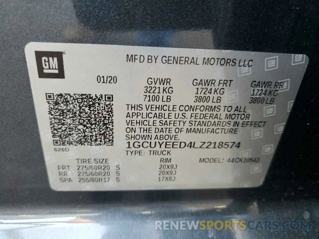 12 Photograph of a damaged car 1GCUYEED4LZ218574 CHEVROLET ALL Models 2020