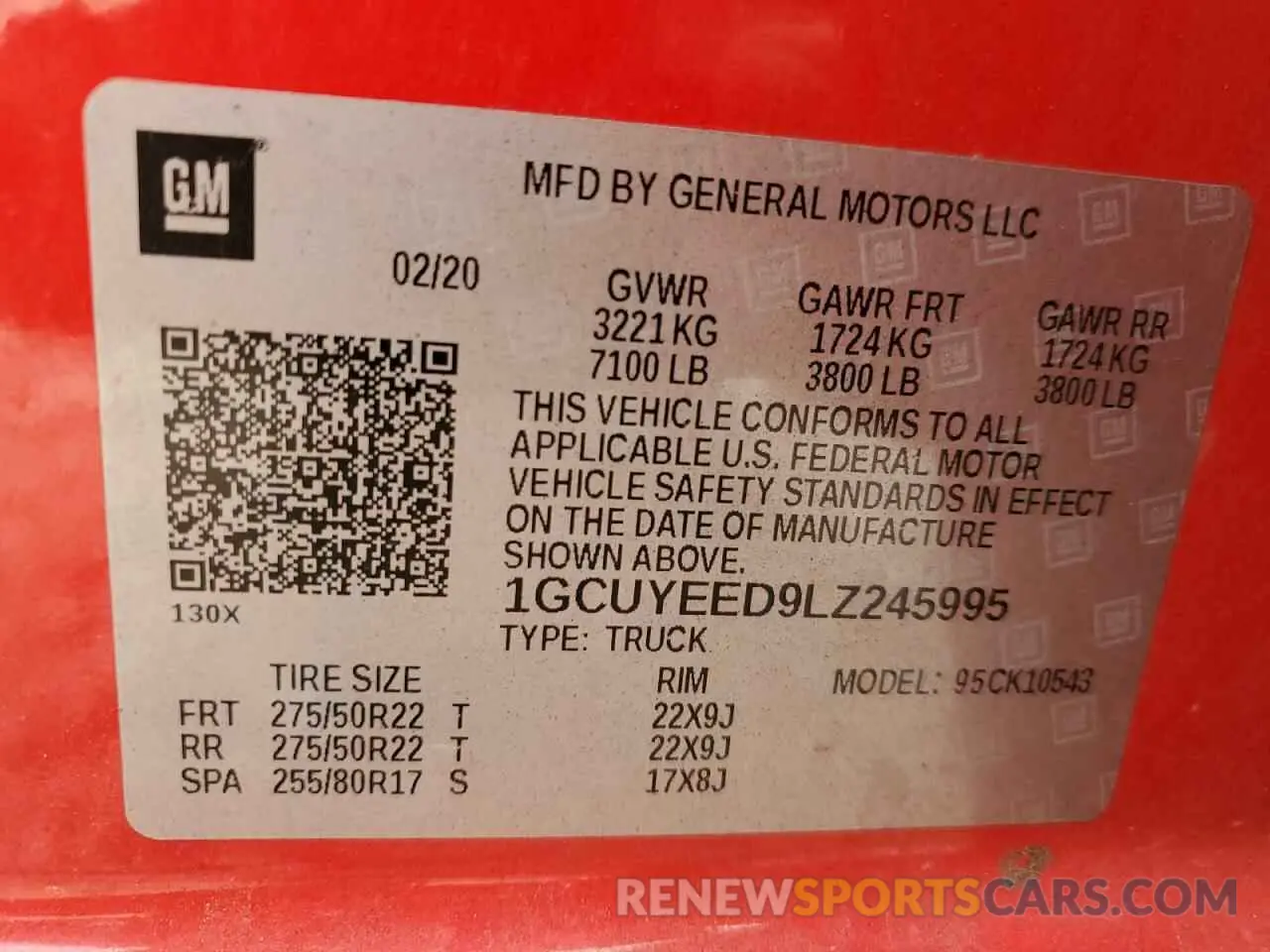 13 Photograph of a damaged car 1GCUYEED9LZ245995 CHEVROLET ALL Models 2020