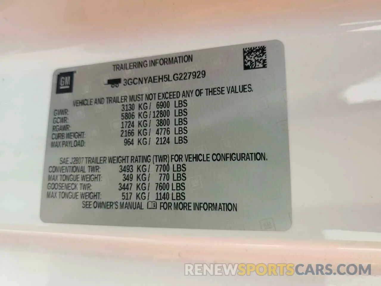 12 Photograph of a damaged car 3GCNYAEH5LG227929 CHEVROLET ALL Models 2020
