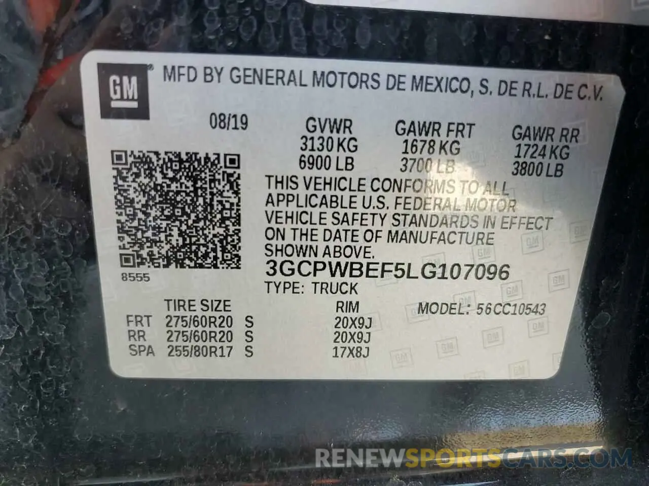 13 Photograph of a damaged car 3GCPWBEF5LG107096 CHEVROLET ALL Models 2020