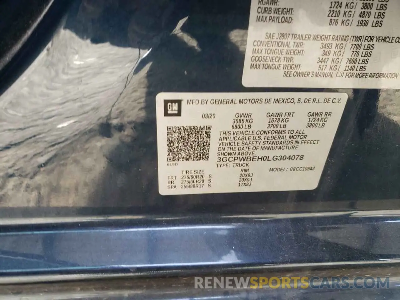 15 Photograph of a damaged car 3GCPWBEH0LG304078 CHEVROLET ALL Models 2020