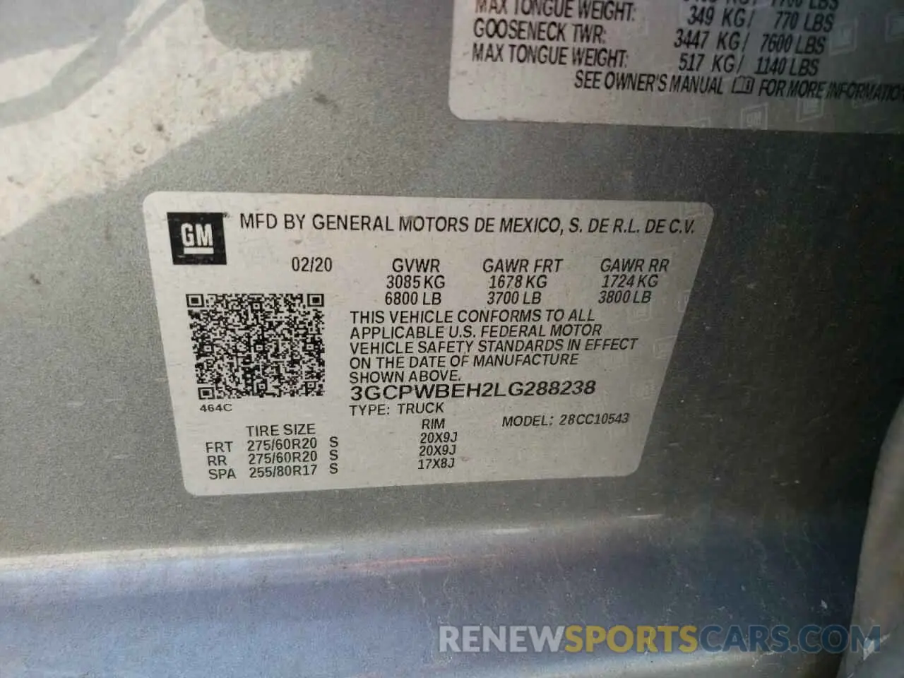 12 Photograph of a damaged car 3GCPWBEH2LG288238 CHEVROLET ALL Models 2020