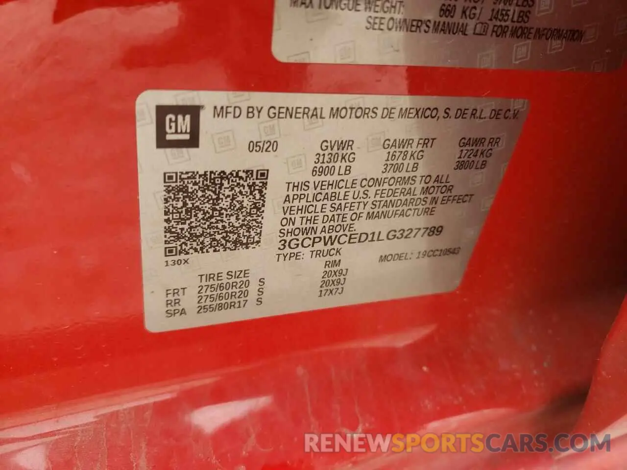 12 Photograph of a damaged car 3GCPWCED1LG327789 CHEVROLET ALL Models 2020
