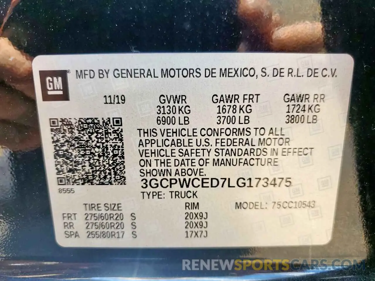 12 Photograph of a damaged car 3GCPWCED7LG173475 CHEVROLET ALL Models 2020
