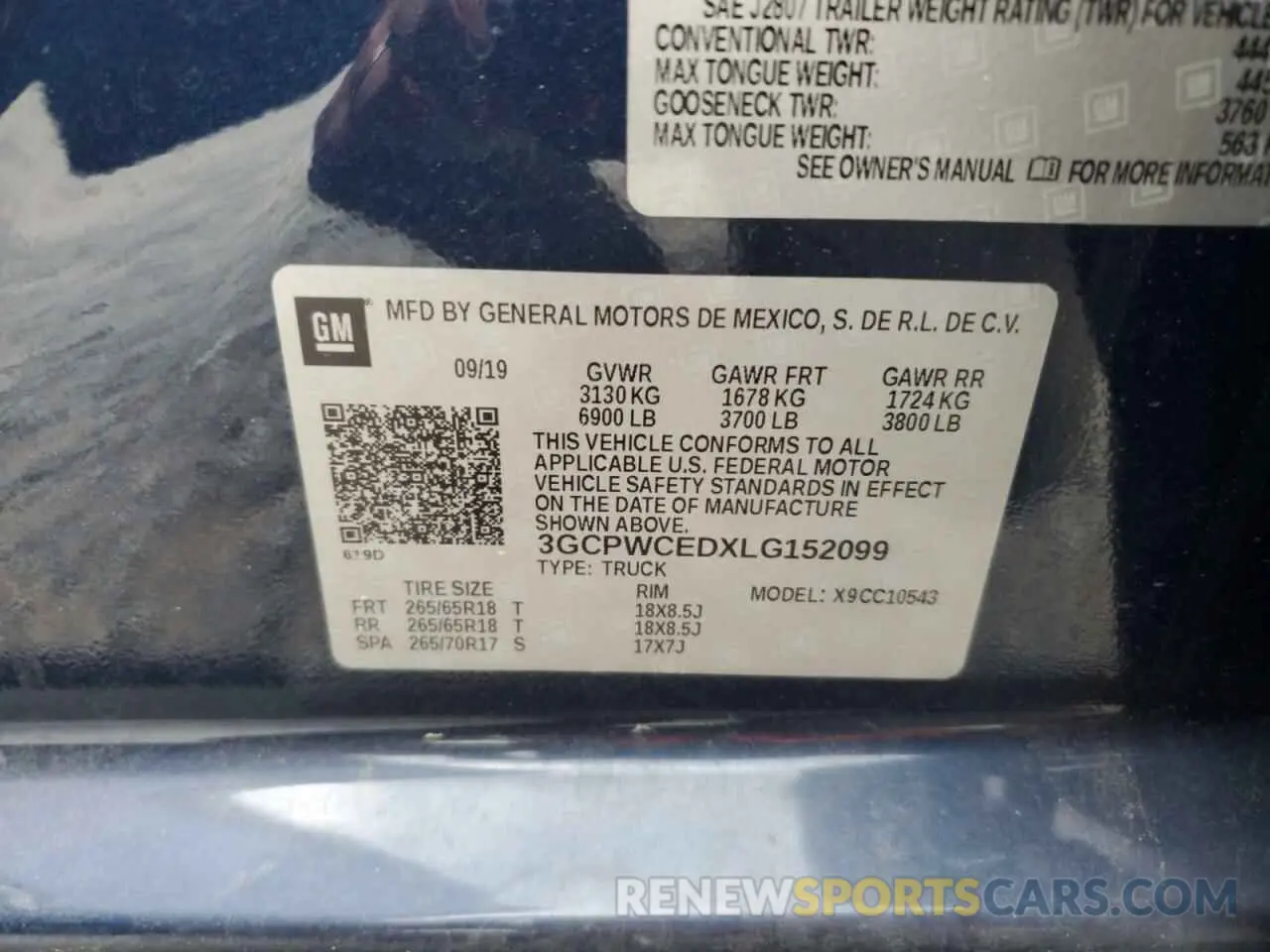 13 Photograph of a damaged car 3GCPWCEDXLG152099 CHEVROLET ALL Models 2020