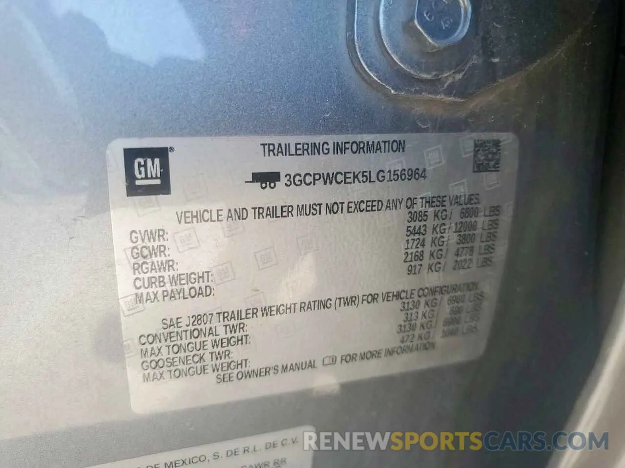 12 Photograph of a damaged car 3GCPWCEK5LG156964 CHEVROLET ALL Models 2020