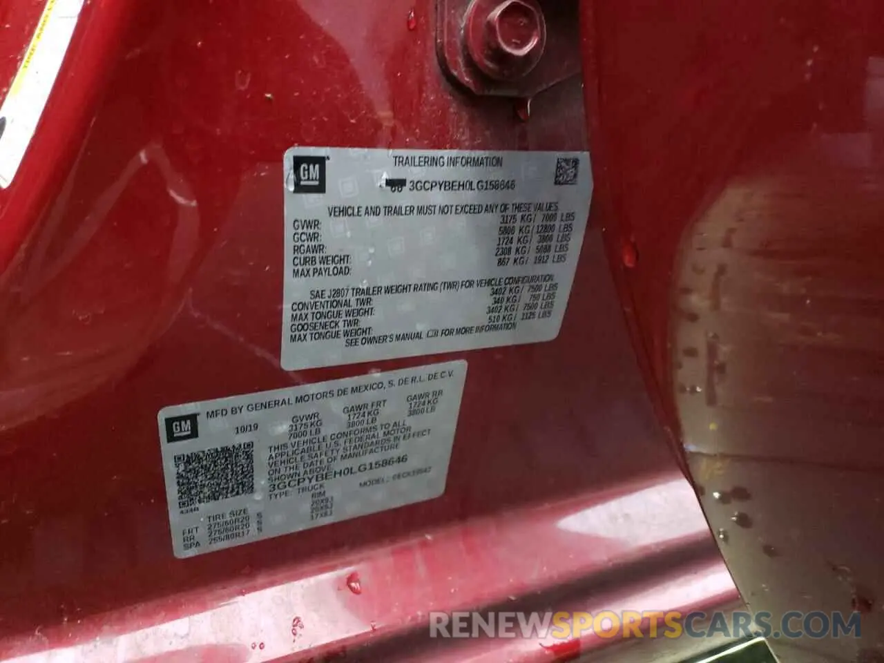 14 Photograph of a damaged car 3GCPYBEH0LG158646 CHEVROLET ALL Models 2020
