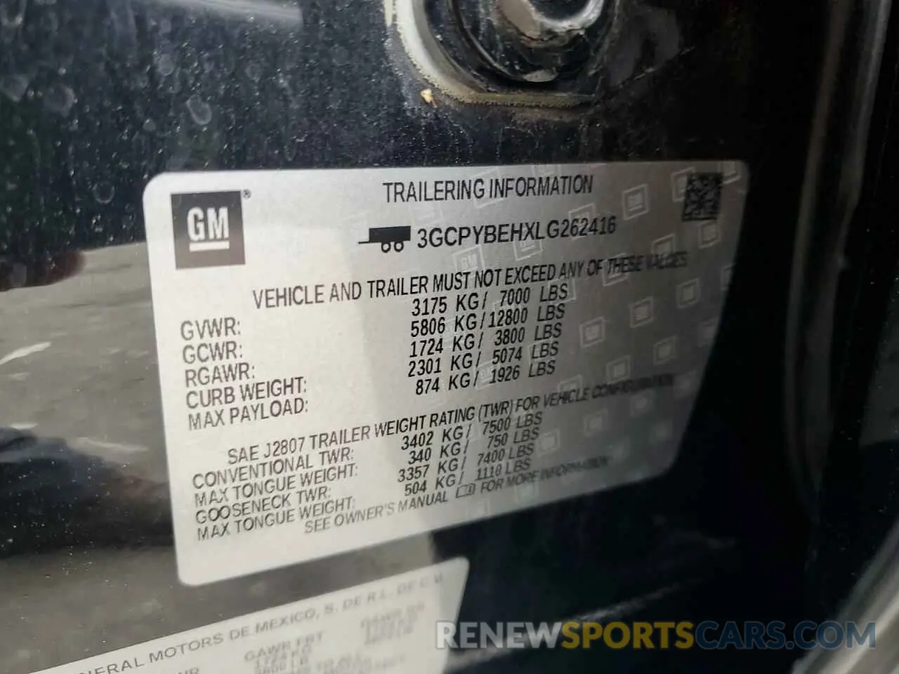 12 Photograph of a damaged car 3GCPYBEHXLG262416 CHEVROLET ALL Models 2020