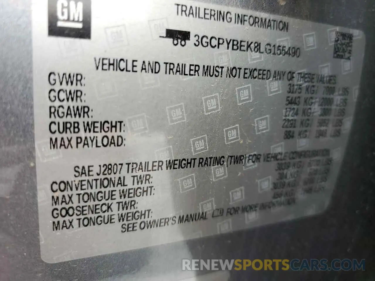 12 Photograph of a damaged car 3GCPYBEK8LG155490 CHEVROLET ALL Models 2020