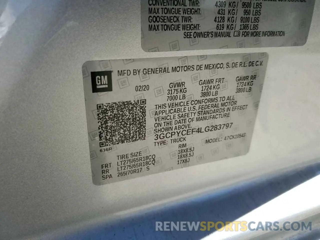 13 Photograph of a damaged car 3GCPYCEF4LG283797 CHEVROLET ALL Models 2020