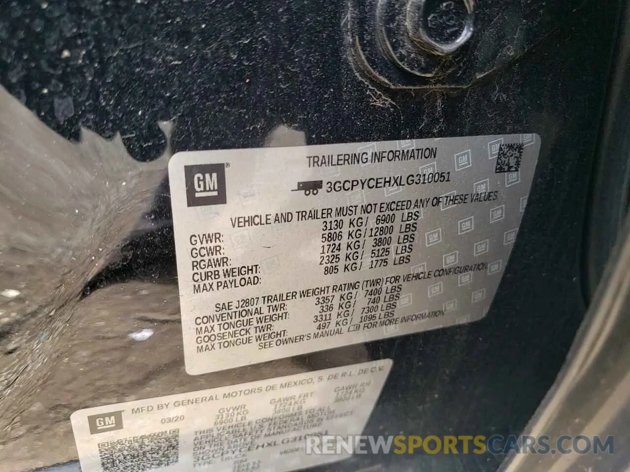 12 Photograph of a damaged car 3GCPYCEHXLG310051 CHEVROLET ALL Models 2020