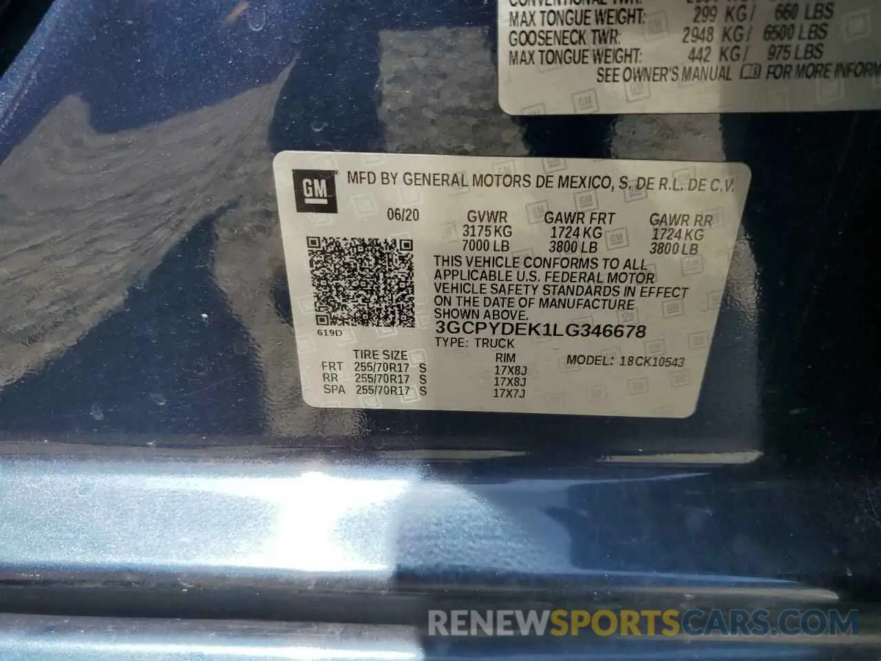 12 Photograph of a damaged car 3GCPYDEK1LG346678 CHEVROLET ALL Models 2020