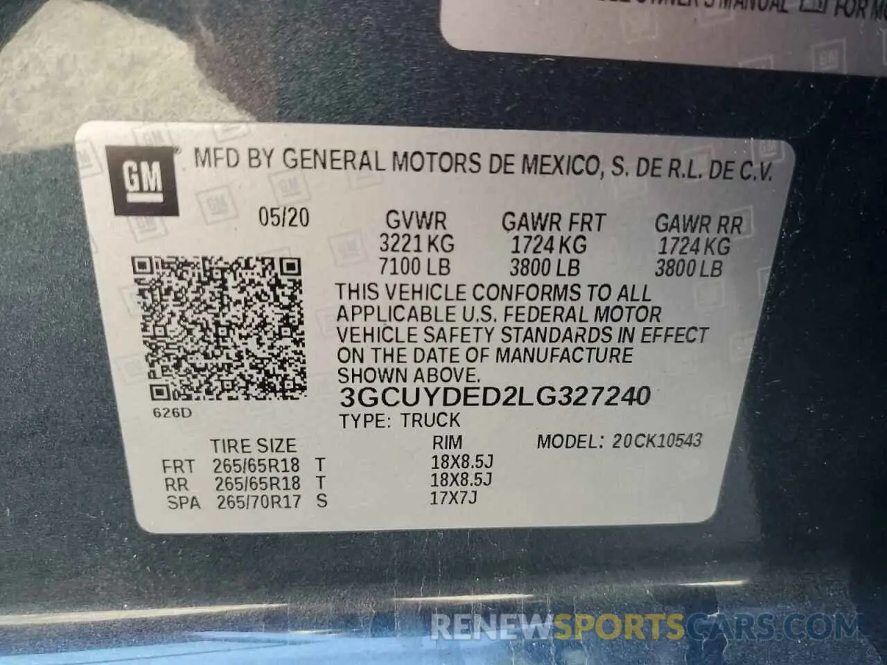 15 Photograph of a damaged car 3GCUYDED2LG327240 CHEVROLET ALL Models 2020