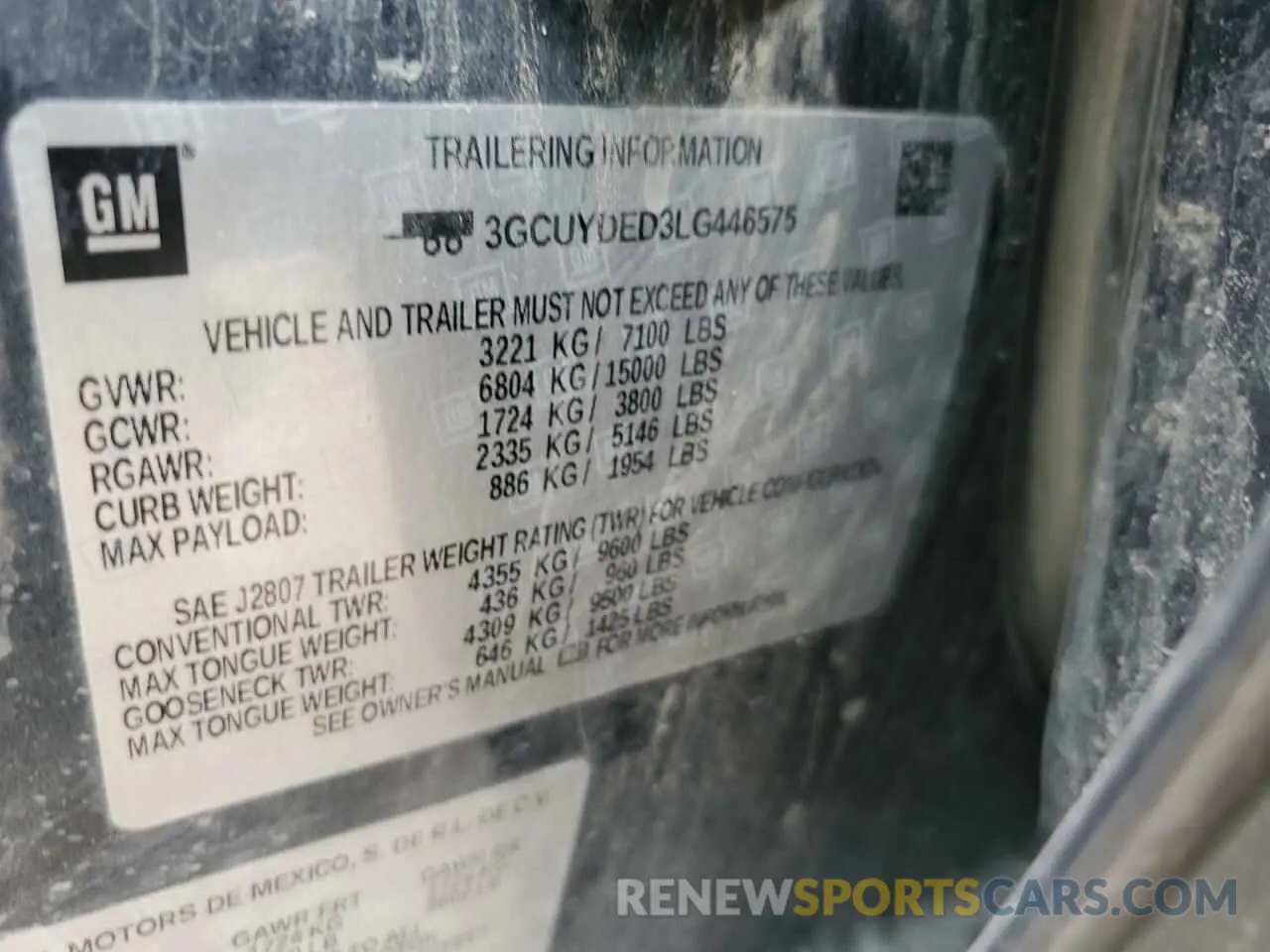12 Photograph of a damaged car 3GCUYDED3LG446575 CHEVROLET ALL Models 2020