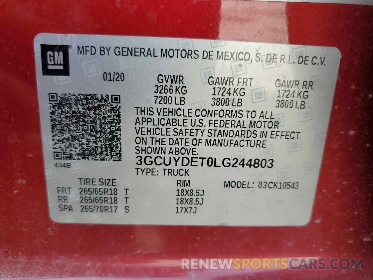 13 Photograph of a damaged car 3GCUYDET0LG244803 CHEVROLET ALL Models 2020