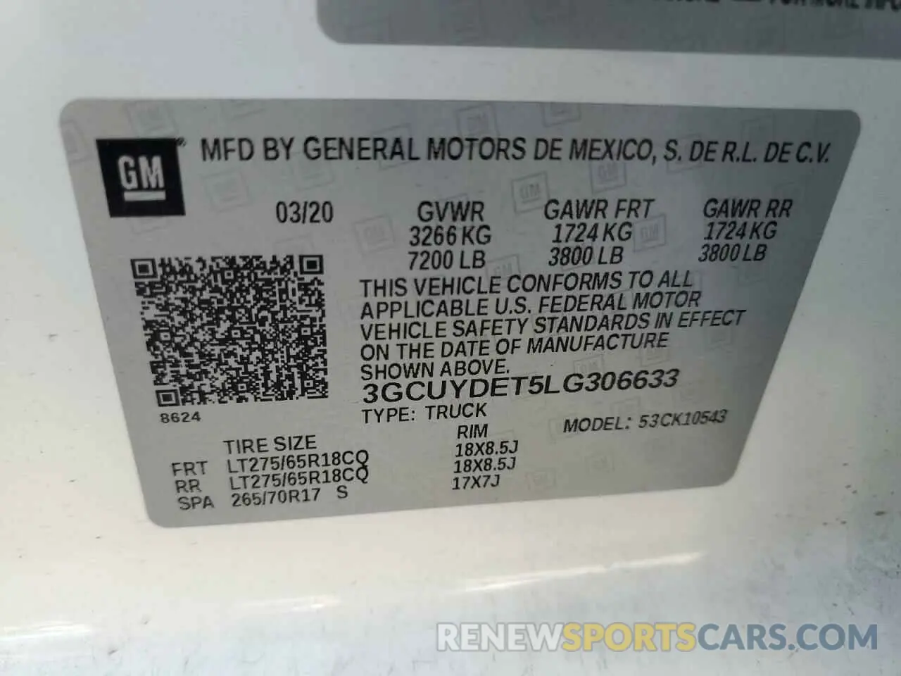 14 Photograph of a damaged car 3GCUYDET5LG306633 CHEVROLET ALL Models 2020