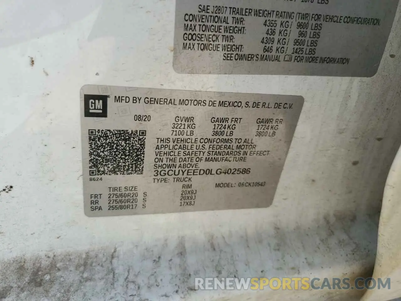 12 Photograph of a damaged car 3GCUYEED0LG402586 CHEVROLET ALL Models 2020