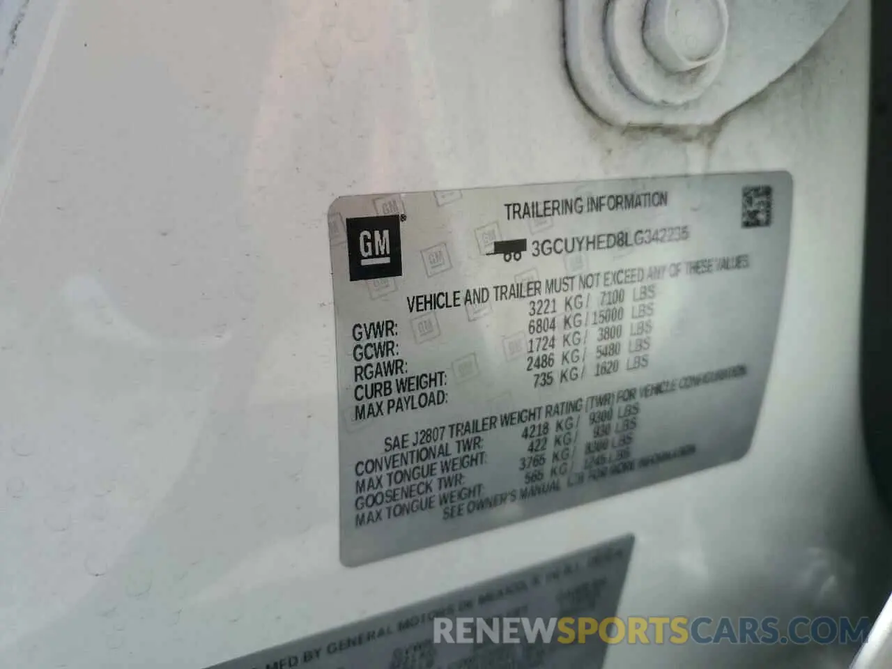 12 Photograph of a damaged car 3GCUYHED8LG342235 CHEVROLET ALL Models 2020