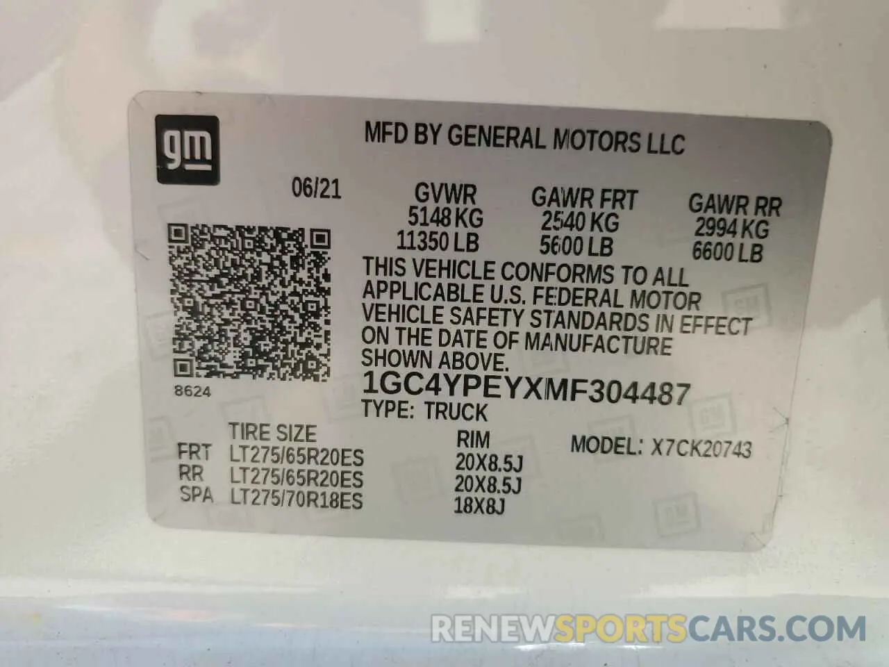 13 Photograph of a damaged car 1GC4YPEYXMF304487 CHEVROLET ALL Models 2021