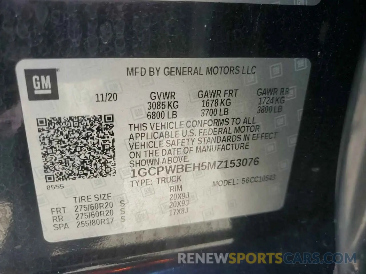 12 Photograph of a damaged car 1GCPWBEH5MZ153076 CHEVROLET ALL Models 2021